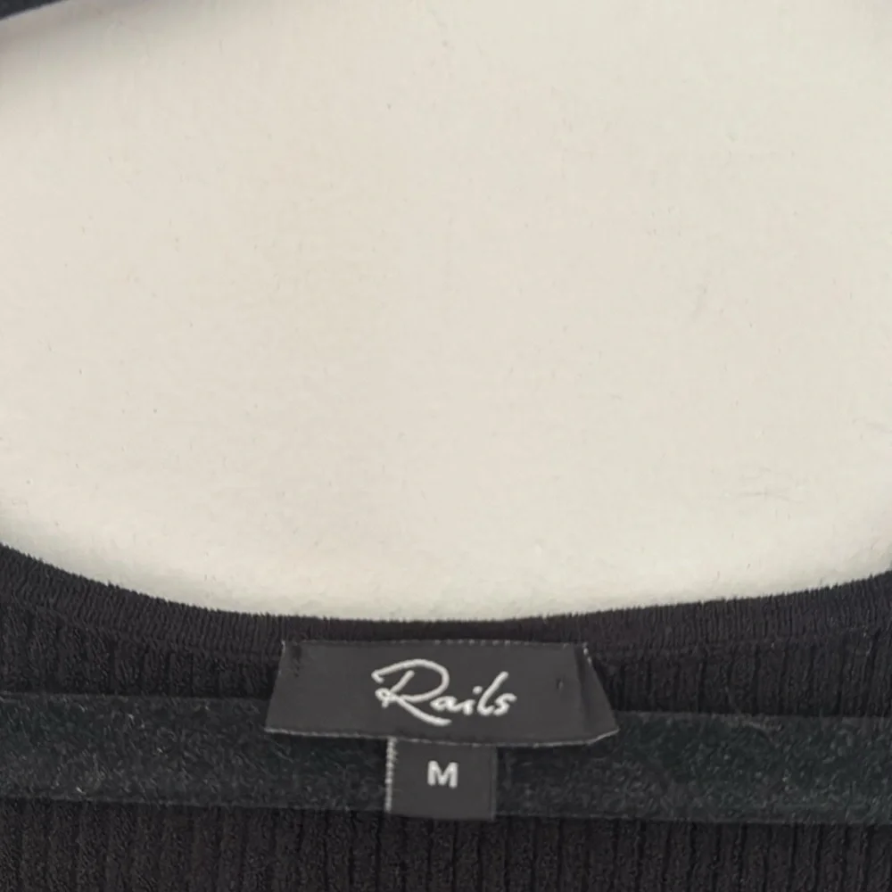 Rails Teagan Dress Black Midi Ribbed Knit, Size Medium - Picture 4 of 6